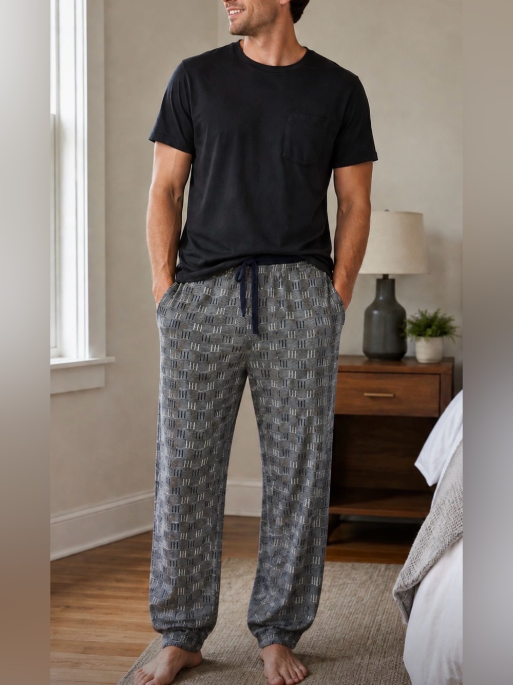 Bottoms Out 1983 Gray and Navy Jersey Joggers with Pockets-unisex